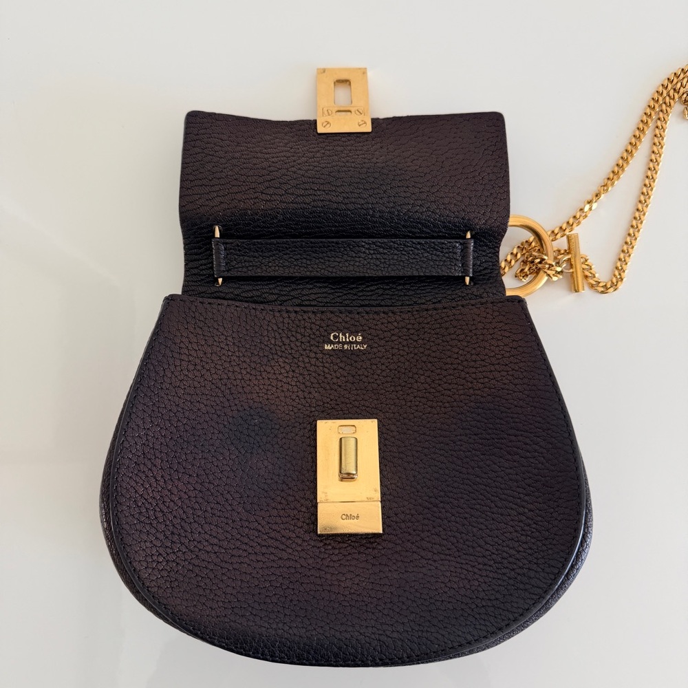 CHLOÉ DREW SHOULDER BAG IN SMALL GRAIN LAMBSKIN BLACK - Picture 12 of 16